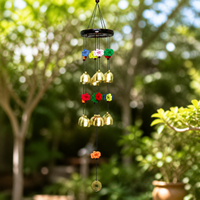 Wooden Colorful Fish Wind Chime with Aluminum Tubes
