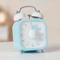 Wind-up Timer with Bells Retro Analog Countdown Timer Mechanical Easy-to-Read for Students, Kitchen
