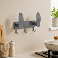Wall-Mounted Pan Lid Holder, Automatic Pan Organiser, Modern Metal Saucepan Lid Storage for Small Kitchens