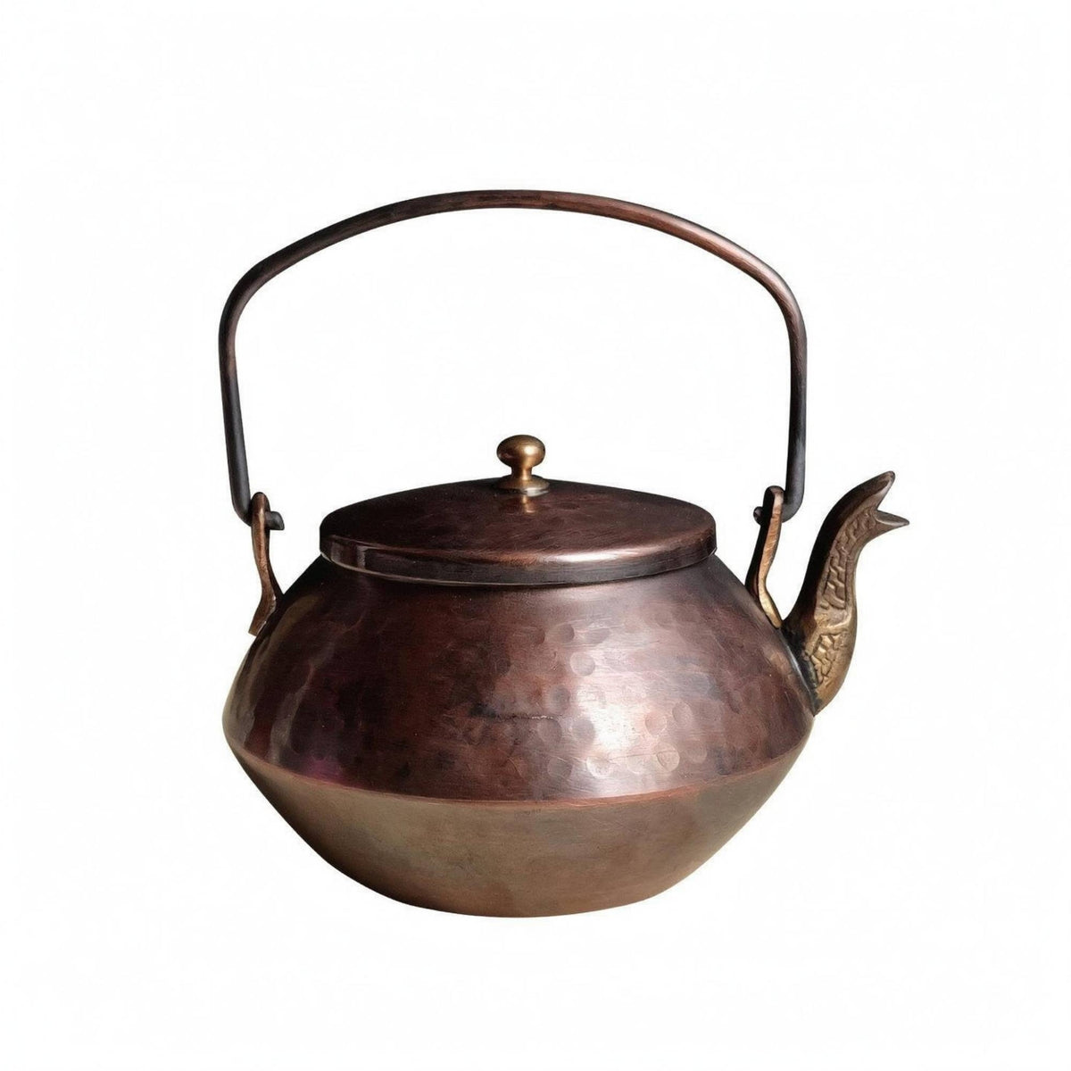 Vintage Finish Turkish Tea Kettle Decorative Spout Hammered Copper Tea Kettle