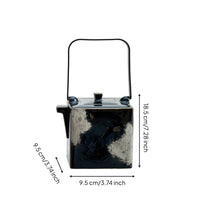 Metal Accents Tea Vessel Lid Ceramic Teapot Table Ornament for Display