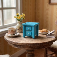 1/64 Scale Nightstand with Working Drawer Ready to Use Bedside Table with Drawer Minimalist Miniature Bedside Table Modern for Dollhouses