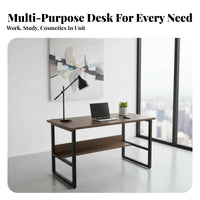 Integrated shelf unit Desk with Hutch Modern Design Computer Table Multi-Functional Workstation Ample Storage for Students, Teenagers, Home Workers, Bedroom, Study Room, Dormitory