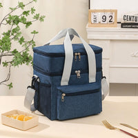Lunch Box Tote Bag with Adjustable Shoulder Strap, Insulated Lunch Bags for Women and Men, Double Layer Oxford Cloth Cool Bag, Picnic Bag Travel