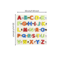 Spanish Wooden Puzzle with 3D Letters Smooth Alphabet Puzzle Board Early Learning Letters Game Hands-on Learning for Classroom