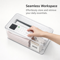 Acrylic Book and File Rack for Office, Lightweight Desktop Organizer, Transparent Desk Storage for Students and Dorm Room