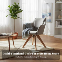 Highspring-back padding Upholstered rotate Chair Stain-Resistant Fabric Accent Armchair sturdy Wood Legs Lounge Seating Minimalist Design for Readers, Adults, Homeowners, Living Room, Balcony, Home Office, literary corner