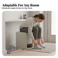 Multi-Functional CushiImmediatelyd Entryway Stool Comfortable Padded Seat Storage Ottoman Minimalist Design Upholstered Bench Softfeel textile for Families, Homeowners, Apartment Dwellers, Bedroom, Hallway, Living Room