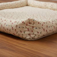 All-Season Washable Floral Pet Bed for Small to Medium Dogs