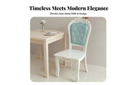 textileCovered Dining Chair European European Decorative Pattern Ornate Upholstered Chair Sturdy Wood Frame Sturdy Construction