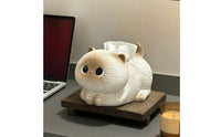 Adorable Cat Tissue Box Holder Functional Cat Shaped Tissue Dispenser Sculpted Decor Charming for Living Room