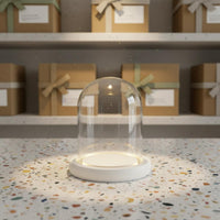 Preserved Flower Dome High Clearness Dome Jar with Base Desktop Dome Jar Decorative Illuminated Brightness Cloche Perfect Gift