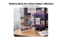 Tiered Design Acrylic Badge Display Stand Easy to Clean Transparent Pin Display Rack Long-Lasting for Shop Owners, Desktop, Bedroom
