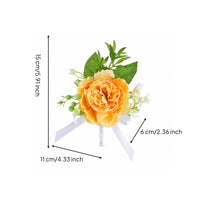 Wedding Corsage Handmade Rose Boutonniere Corsage with Ribbon Rustic Floral Accessory Elegant for Bridesmaids, Ceremony, Prom