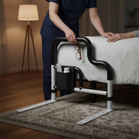 Fall Protection Stand Assist Bed Rail Anti-Slip Grip Adjustable Bed Safety Handle Installation-Tool-Tool-Less for Disabled Women