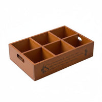 6 Slot Storage Box Farmhouse Wooden Storage Holder Distressed Finish Wood Desk Organizer for Vanity