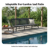 3 Pieces All-Weather 3-Piece Woven Chair and Table Set Sturdy Frame 2-Chair and Table Group Waterproof Outdoor Furnishing Elegant Design for Couples, Homeowners, Business Owners, Balcony, Courtyard, Backyard, Poolside