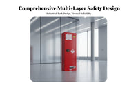 Storage Cabinet Twin-Wall Steel Construction Cabinet Anti Grounding for Lab Technicians, Warehouse Workspace