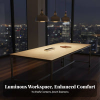 Rectangular collaborativenference Table Modern Design Trestle Base Meeting Table Minimalist aesthetic Office Furniture for Interior Designers, Boardroom, Dining Room