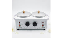 Dual Adjustable Temperature Depilatory Warmer Professional Double Pot Depilatory Warmer Variable Heating Electric