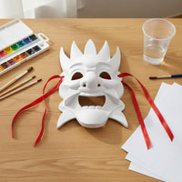 Blank Chinese Opera Face Covering Paint Your Own Hand-Paintable Graffiti Face Covering Sturdy Craft Supplies for Artists, Art Projects, Halloween