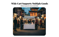 Easy to Move Mobile Vending Cart Heavy Duty Portable Concession Cart 360° Swivel Casters Street Food Stall on Wheels Reinforced Frame for Vendors, Small Business Owners, Caterers, Night Markets, Outdoor Events, Trade Exhibit S, Shopping Malls