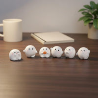 6 Pieces Compact Size Kawaii Desk Buddies Great Gift Idea Adorable Tiny Figurine Sturdy Miniature Blob Figures for Desktop, Office, Bedroom