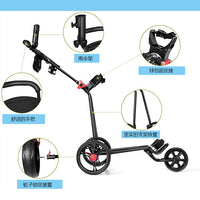 Foldable 3-Wheel Golf Cart with Umbrella Holder and Scorecard