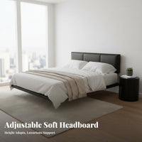 Modern Metal Bed Heavy Duty Modern Metal Bedframe No Box Spring Needed Suspended Iron Bed for Apartment Dwellers, Design Enthusiasts, Guest Room