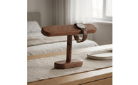 Oval Base T-Shaped Watch Stand Natural Grain Wooden Watch Stand Polished Finish T Shaped Bracelet Holder Rounded Edges