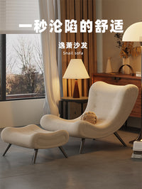 单人沙发躺椅轻奢高端设计师休闲椅客厅阳台休息区太阳椅秋冬季椅 其他 逸萧单人沙发浅灰 免洗皮