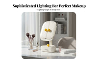 Lighted Mirror with Storage Base Built-in illuminated Light Vanity Organizer Gift suggestion