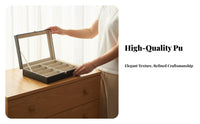 Soft Safeguarding Lining PU Leather Glasses Storage Box Dust-Proof PU Leather Eyewear Box Elegant Design for Closet