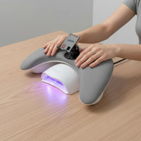 Detachable Design Manicure Hand Rest with Phone Holder Ergonomic Shape Manicure Arm Pillow with Phone Holder Easy to Clean for Beauty Studio