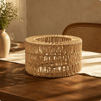 Handmade Braided Overhead Shade Rustic Woven Lampshade Textured Rattan Lampshade