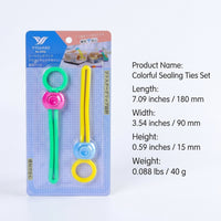 2 Pack Colorful Food Bag Sealing Ties for , Reusable Multi-Functional Bag Pins for Home Cooks, Twist Tie Clips for Snack Storage and Organization