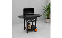Heavy-Duty Charcoal Barbecue Grill with Side Shelves Food-Grade Charcoal Grill with Side Shelf Ergonomic Space-Saving for Patio