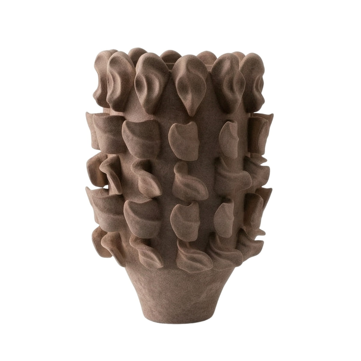 Vase with Petal Relief Handcrafted Ceramic Flower Vase Matte for Living Room