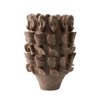 Vase with Petal Relief Handcrafted Ceramic Flower Vase Matte for Living Room