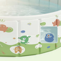 Easy to Store Children's Pool with Drain Hose Portable Foldable Pool Compact Non-Slip for Toddlers, Garden