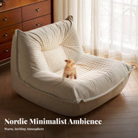 Stylish Armless Floor Sofa Minimalist Aesthetic Caterpillar Sofa Chair Ergonomic Design Indoor Seating Soft Corduroy Cover for Adults, Students, Living Room, Bedroom, Apartment, perusing corner