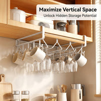 Cupboard and Kitchen Cabinet Organizer Rack Made of Iron, Under Hanging for Storage and Pot Lids