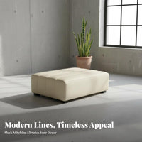 High-Density Foam Cushion Channel-Tufted Bench Versatile Use Channel Tufted Stool Long-Lasting Frame Footstool Stable Low-Silhouette Design for Homeowners, Interior Decorators, Living Room, Bedroom, Lounge Area, Entryway
