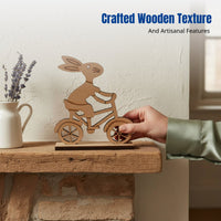 Handmade Wooden Easter Bunny Wheelbarrow, Festive Home Decor, Gift Idea