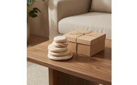 10 Pieces Natural Wood Grain Wooden Stacking Stones Polished Wooden Pebble Stacker Rounded Pebble-Shaped Blocks Stackable