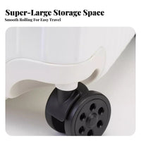 Rigid Luggage Large Capacity Rolling Trolley Case Combination Lock Ribbed Travel Bag for Trip Ers, Vacation, Airport, Weekend Getaway