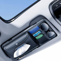 Car Sun Visor Storage Pouch Multi-Functional Leather Sun Visor Pouch Space Saving Automotive Accessory
