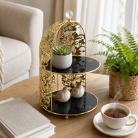 Middle Eastern Style Iron Art Birdcage Multi-layer Cake Display Stand Vanity Cosmetic Organizer