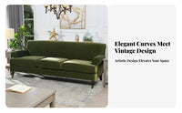 plush fabric Upholstery 2-Seater Settee Retro Design Scalloped rear Settee Artistic Look Loveseat Plush Comfort for Apartment Dwellers, Interior Designers, Living Room, Lounge Area, Bedroom, Entryway