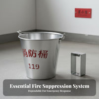 Heavy Duty Semi-Circular Fire Pail Thickened Bottom Wall-Mounted Sand Pail Long-Lasting Metal Firefighting Pail Wide Opening for Safety Officers, Property Managers, Factory Workers, Gas Stations, Factories, Warehouses, Workplaces